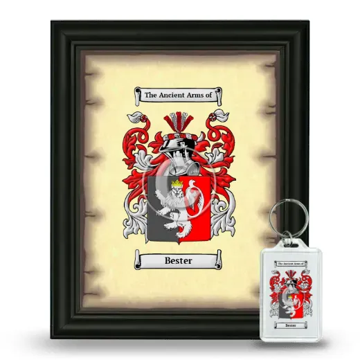 Bester Framed Coat of Arms and Keychain - Black