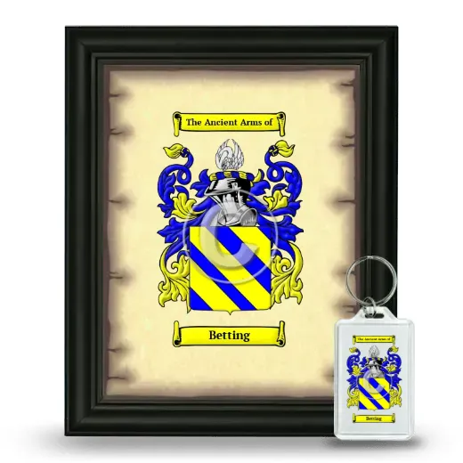 Betting Framed Coat of Arms and Keychain - Black