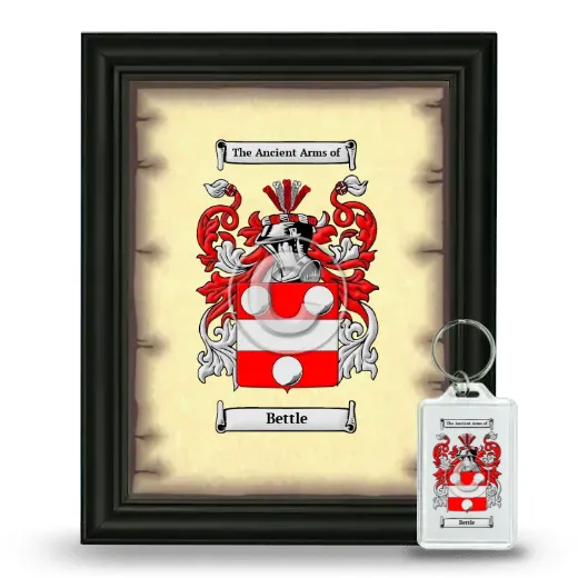 Bettle Framed Coat of Arms and Keychain - Black