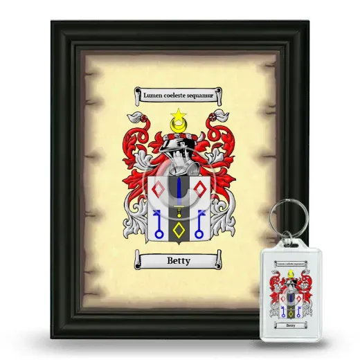 Betty Framed Coat of Arms and Keychain - Black