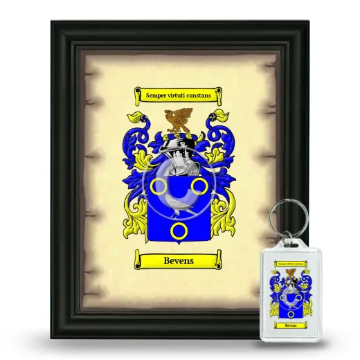 Bevens Framed Coat of Arms and Keychain - Black