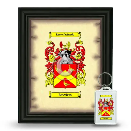 Bevviers Framed Coat of Arms and Keychain - Black