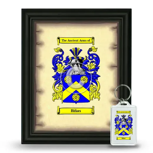 Biñas Framed Coat of Arms and Keychain - Black
