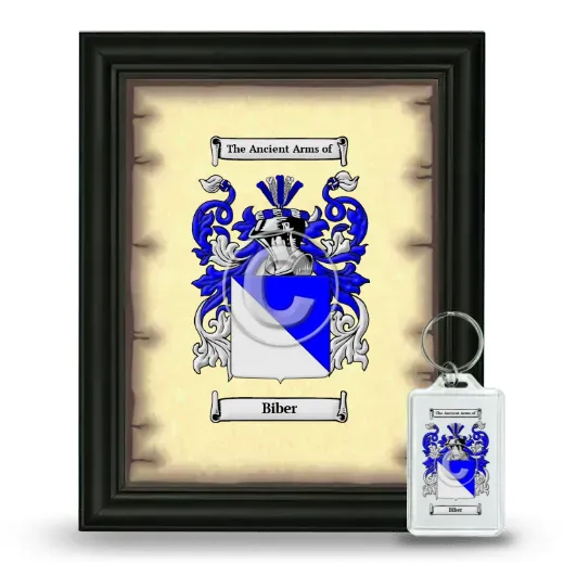 Biber Framed Coat of Arms and Keychain - Black