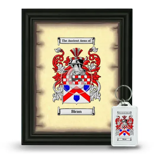 Bican Framed Coat of Arms and Keychain - Black