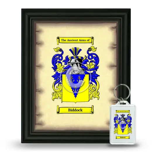 Biddock Framed Coat of Arms and Keychain - Black