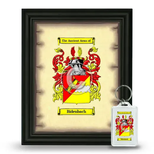 Bidenbach Framed Coat of Arms and Keychain - Black