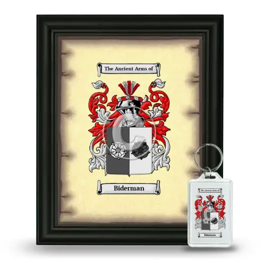 Biderman Framed Coat of Arms and Keychain - Black