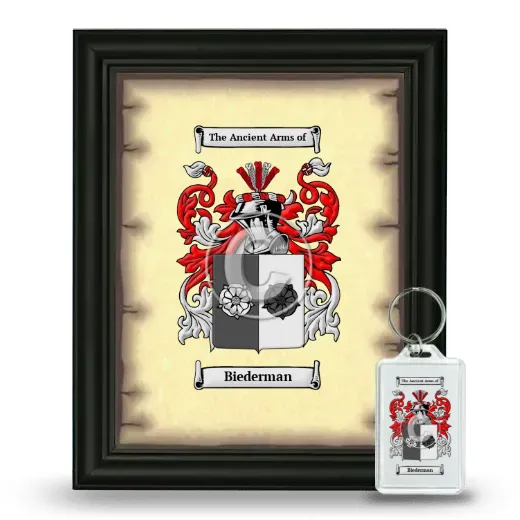 Biederman Framed Coat of Arms and Keychain - Black