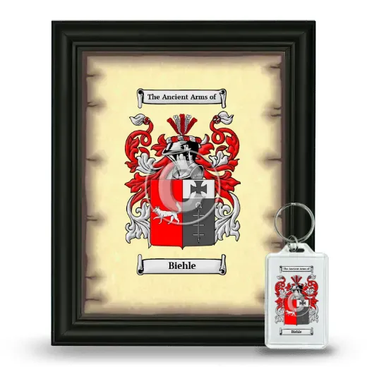 Biehle Framed Coat of Arms and Keychain - Black