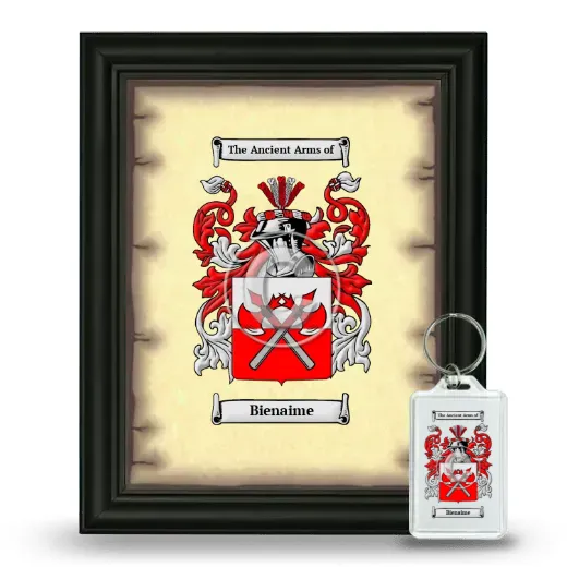 Bienaime Framed Coat of Arms and Keychain - Black
