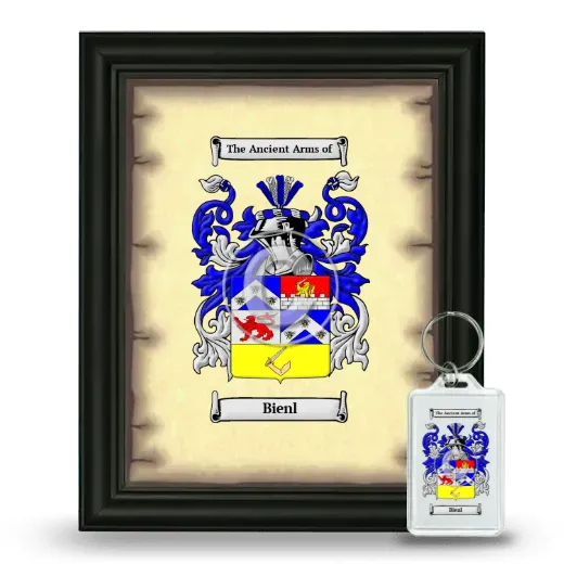 Bienl Framed Coat of Arms and Keychain - Black