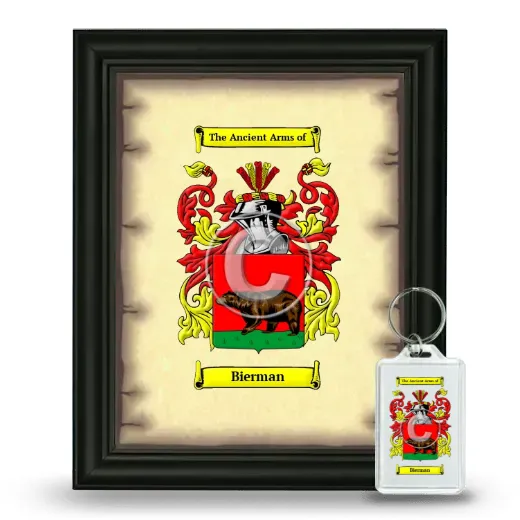 Bierman Framed Coat of Arms and Keychain - Black