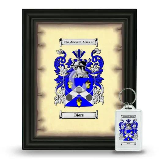Biers Framed Coat of Arms and Keychain - Black