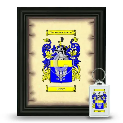 Biford Framed Coat of Arms and Keychain - Black