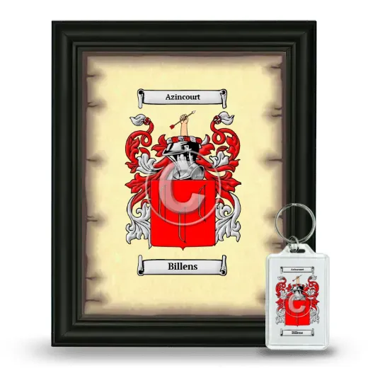 Billens Framed Coat of Arms and Keychain - Black