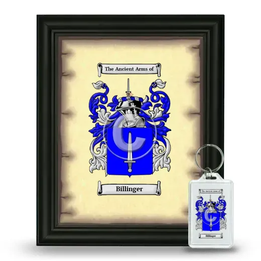 Billinger Framed Coat of Arms and Keychain - Black