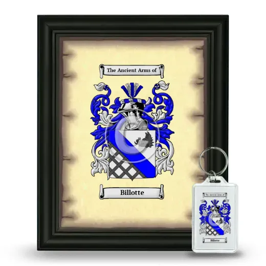 Billotte Framed Coat of Arms and Keychain - Black