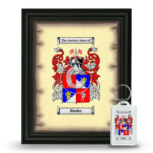 Binder Framed Coat of Arms and Keychain - Black