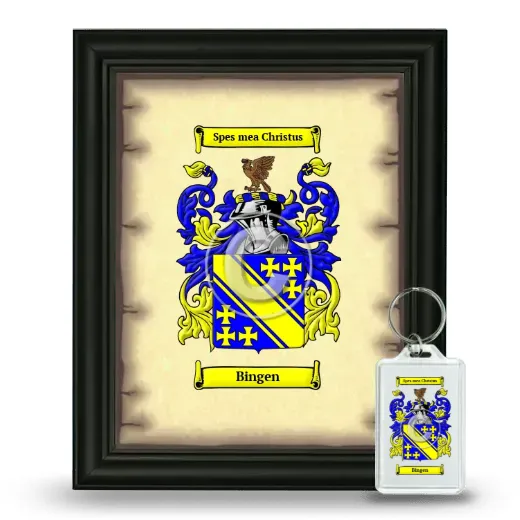 Bingen Framed Coat of Arms and Keychain - Black