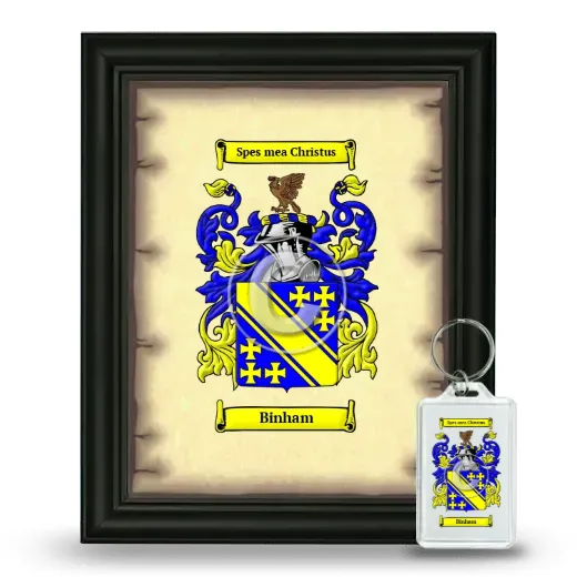 Binham Framed Coat of Arms and Keychain - Black