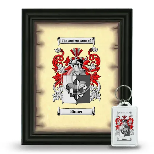 Binner Framed Coat of Arms and Keychain - Black