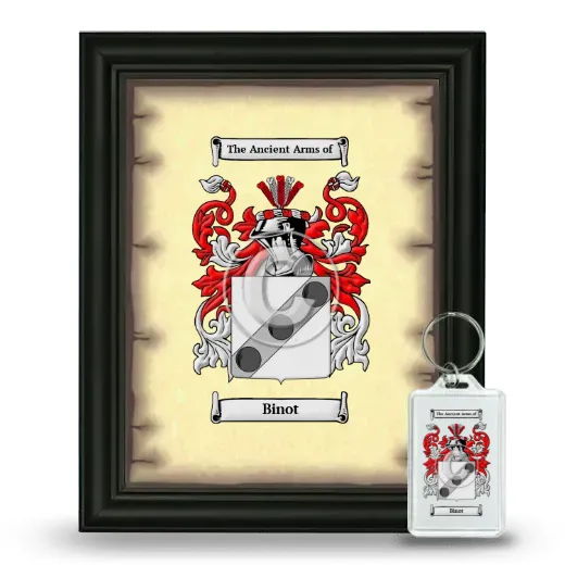 Binot Framed Coat of Arms and Keychain - Black