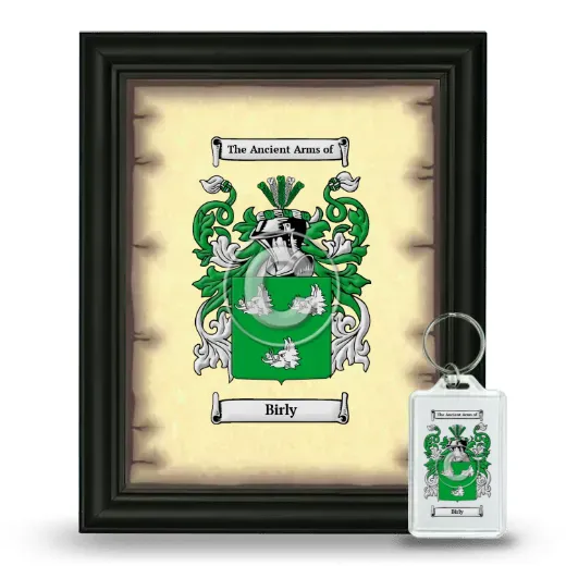 Birly Framed Coat of Arms and Keychain - Black