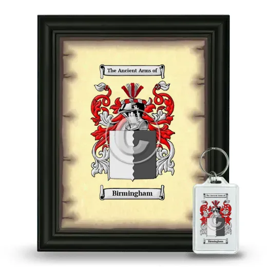 Birmingham Framed Coat of Arms and Keychain - Black