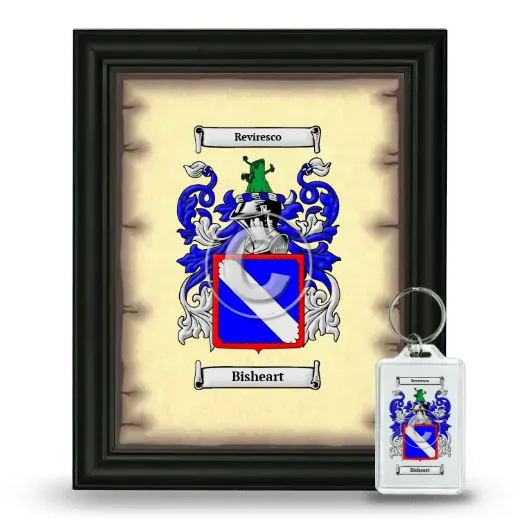 Bisheart Framed Coat of Arms and Keychain - Black