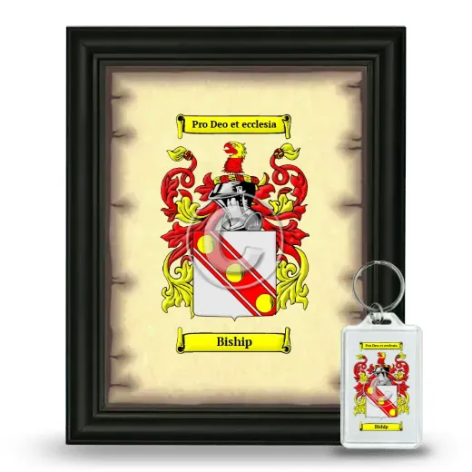 Biship Framed Coat of Arms and Keychain - Black