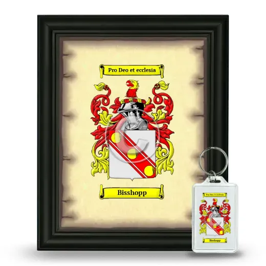 Bisshopp Framed Coat of Arms and Keychain - Black