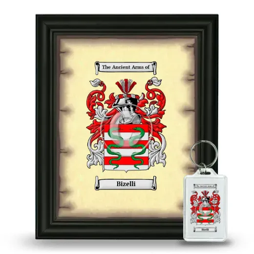 Bizelli Framed Coat of Arms and Keychain - Black