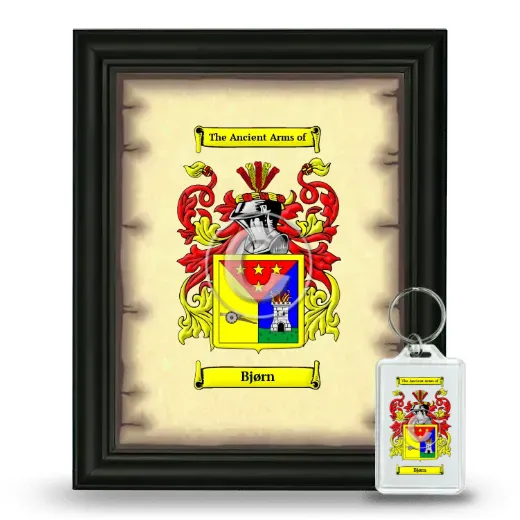 Bjørn Framed Coat of Arms and Keychain - Black
