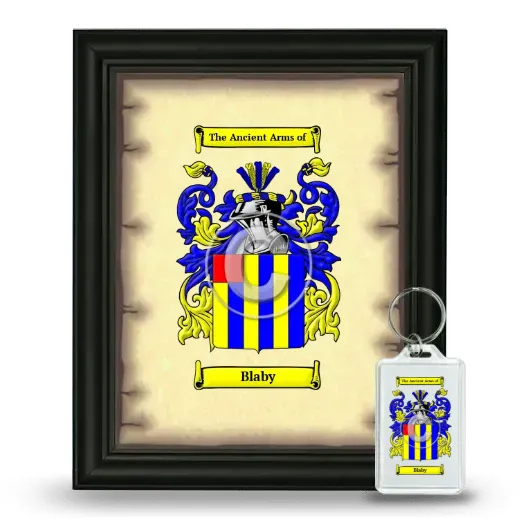 Blaby Framed Coat of Arms and Keychain - Black
