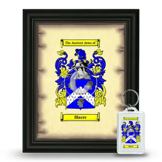 Blacer Framed Coat of Arms and Keychain - Black
