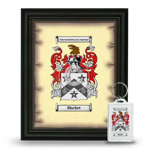 Blachet Framed Coat of Arms and Keychain - Black