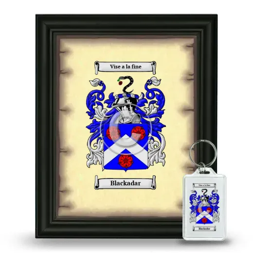Blackadar Framed Coat of Arms and Keychain - Black