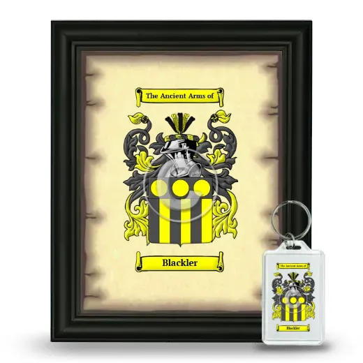 Blackler Framed Coat of Arms and Keychain - Black