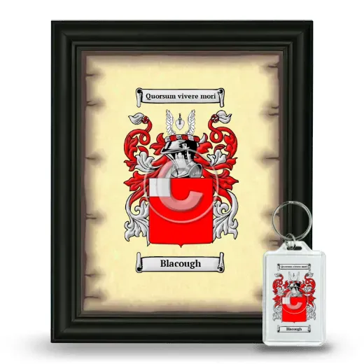 Blacough Framed Coat of Arms and Keychain - Black