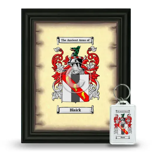 Blaick Framed Coat of Arms and Keychain - Black