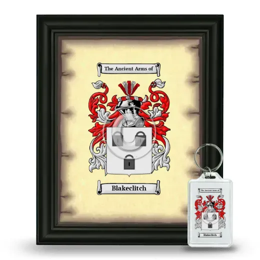 Blakeclitch Framed Coat of Arms and Keychain - Black