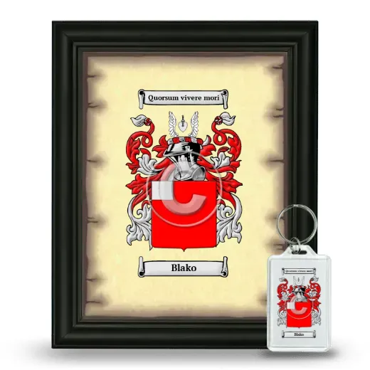 Blako Framed Coat of Arms and Keychain - Black