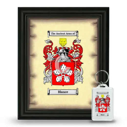 Blance Framed Coat of Arms and Keychain - Black