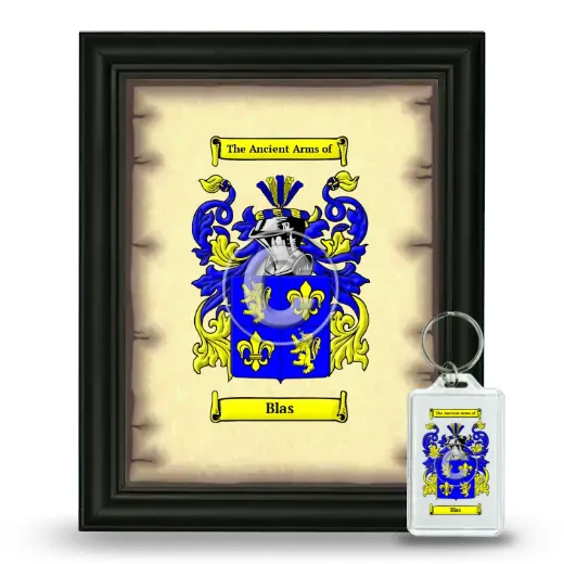 Blas Framed Coat of Arms and Keychain - Black