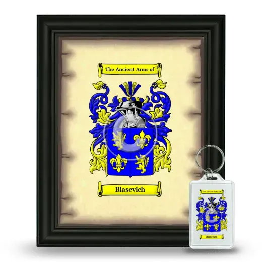 Blasevich Framed Coat of Arms and Keychain - Black