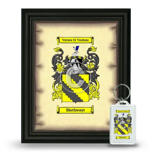 Blathwayt Framed Coat of Arms and Keychain - Black