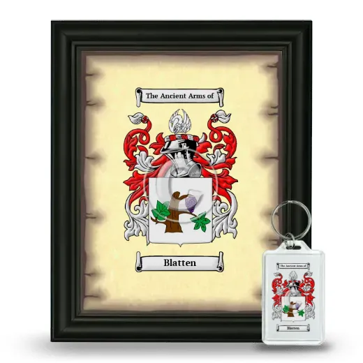Blatten Framed Coat of Arms and Keychain - Black