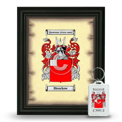 Blenckow Framed Coat of Arms and Keychain - Black