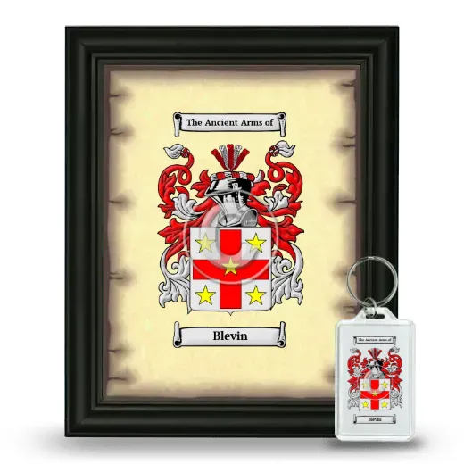 Blevin Framed Coat of Arms and Keychain - Black